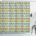 thumbnail image 1 of City Shower Curtain, Street of a Small Town Happy Neighbourhood Houses Trees and a Car Under a Smiling Sun, Fabric Bathroom Set with Hooks, 69W X 84L Inches Extra Long, Multicolor, by Ambesonne, 1 of 3