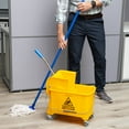 thumbnail image 3 of Mind Reader Mobile Heavy Duty Mop Bucket with Down Press Wringer, 22-Quart Capacity, Yellow, 3 of 9