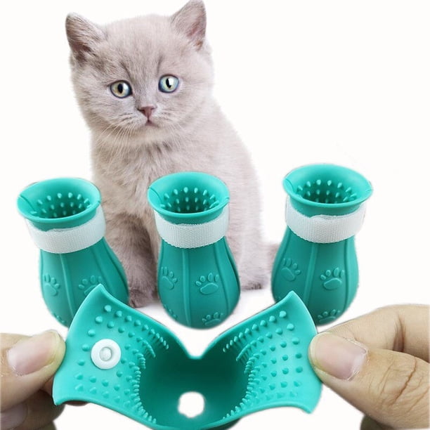 Hot Cat Foot Cover Pet Supply Cat Anti-Scratch And Bite Silicone Cover Anti-Scratch Cat Shoes Pet Bath Paw Cover Cat SuppliesA He Qiyong unisex