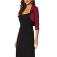 thumbnail image 4 of INSPIRE CHIC Boléros pour Femmes Boléros à Col pour Robe L Rouge Foncé, 4 of 5