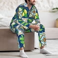thumbnail image 7 of Naloa Lemon and Leaves Men’s Pajamas Set - Long Sleeve Button Down Sleep Shirt and Pajama Bottoms Sleepwear Set-X-Large, 7 of 7