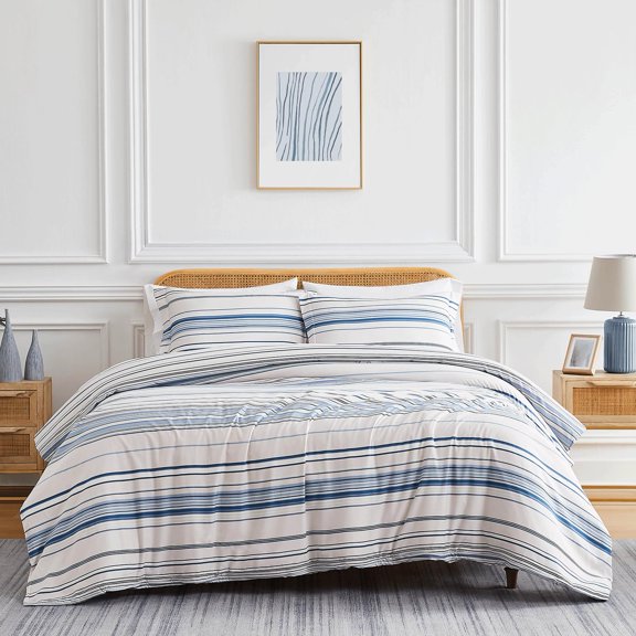 Coastal Stripes Reversible Duvet Cover Set