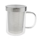 thumbnail image 4 of Taza de té de vidrio transparente con tapa de de acero inoxidable para té suelto/bolsita de té Blanco kusrkot Tazas de agua con infusor, 4 of 8