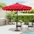 thumbnail image 4 of Costway 9.3 FT Solar Patio Umbrella Outdoor Market Sunshade with 24 LED Lights Ruffles Red, 4 of 10