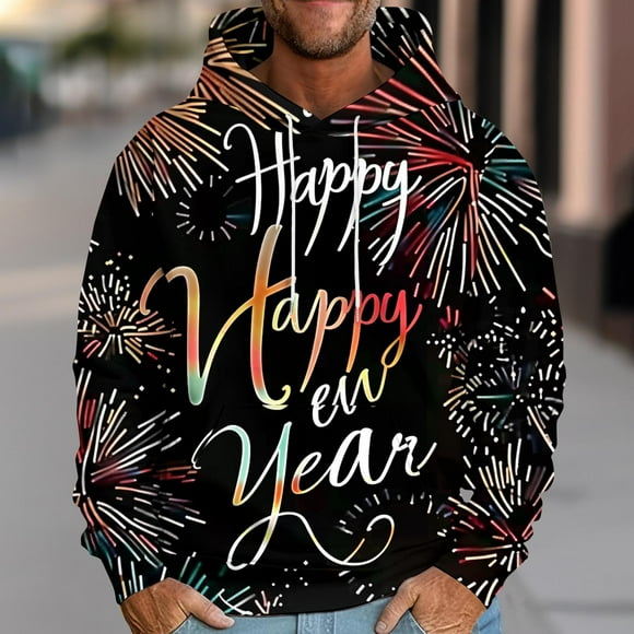 Styesk Sweatshirts for Men Men's Hoodie Drop Cuff Printed Loose Hoodie Printed Long-sleeved Hoodie