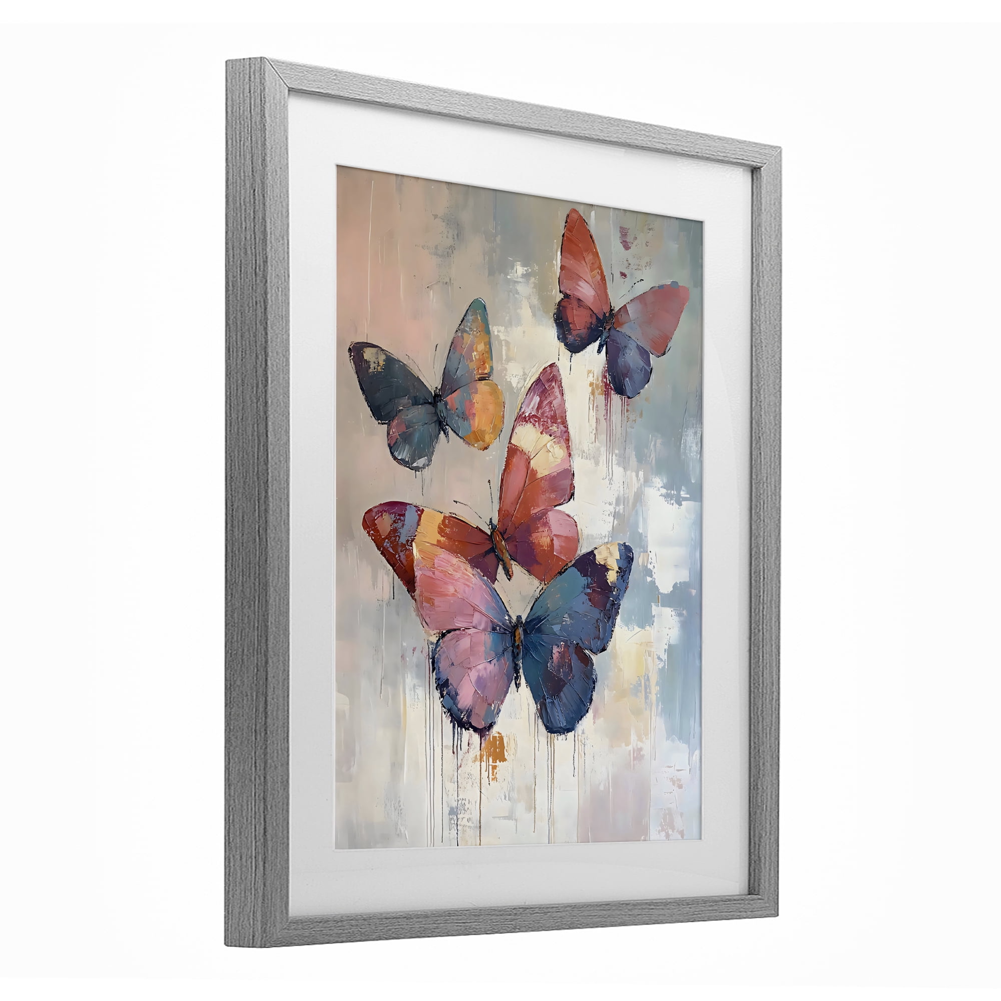Stupell Industries Butterfly Beauty in Flight Gray Framed Print Under Glass, design by Creative Studio
