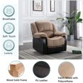 thumbnail image 4 of Nathaniel Home Manual Single Recliner Chair, PU Leather Upholstered Couch Sofa, Tufted Reclining Sofa, Plush Scoop Theater Seating, Lounge Chair for Living Room, Beige, 4 of 7
