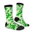 thumbnail image 3 of Uemuo Green Lizard Pattern Women's Crew Socks, Soft Durable Breathable Moisture-Wicking with Odor Control Cotton socks, 3 of 9