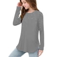 thumbnail image 7 of Fengqque Girls's Long Sleeved Round Neck Waist-cinching Curved Hem Glitter Side Slit Top 3-12 Years Old Dark Gray 3 Years, 7 of 7