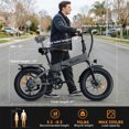 thumbnail image 2 of YareYi X-Hunter 750W Rated Electric Bike for Adults, 28 MPH Folding Ebike with 48V 13Ah Removable Battery, 70-Mile Range, 20" Fat Tire Full Suspension E Bike, 7-Speed, Gray, 2 of 8