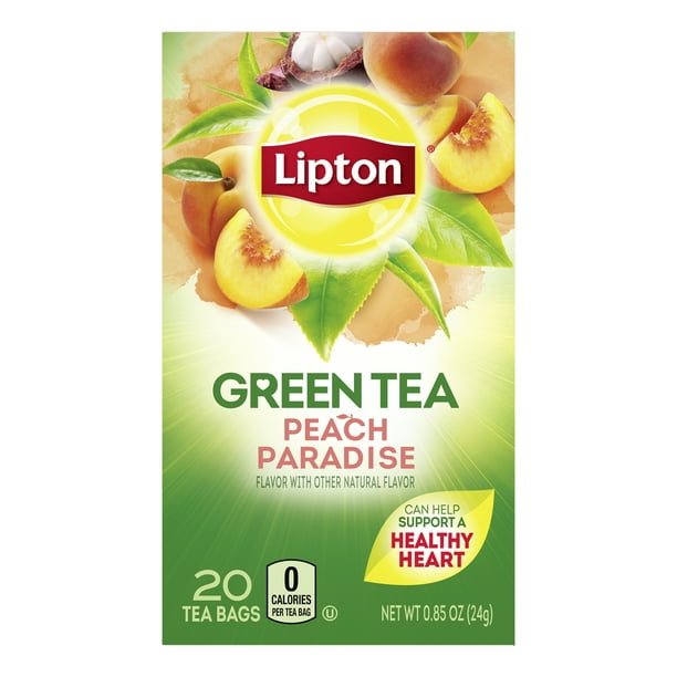 Lipton Green Tea Peach Paradise Tea Bags 1 13 Oz 20 Count Walmart Com Walmart Com