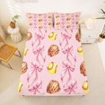 thumbnail image 5 of Manfei Softball Ball Games Queen Sheets,Pink Bows Pattern Queen Sheet Sets,4pcs,1 Flat Sheet,1 Fitted Sheet and 2 Pillowcases, 5 of 6