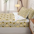 thumbnail image 5 of Erosebridal Vintage Bug Bee Zipper Twin Comforter Sets with Fitted Sheet and 2 Pillowcases,Lovely Animals Zipper Bedding Set,Beige White,Polkadot Reversible,4pcs, 5 of 8