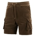thumbnail image 4 of Men Shorts Casual Bermuda Shorts Vintage Summer Wear Cargo Baggy Pants Coffee S, 4 of 6