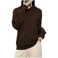 thumbnail image 1 of ShomPort Chandails Décontractés pour Femmes à Cordon Manches Longues à Capuche Texturés Hauts Légers pour Sortir Couleur Unie Blouses Douces et Confortables, 1 of 6