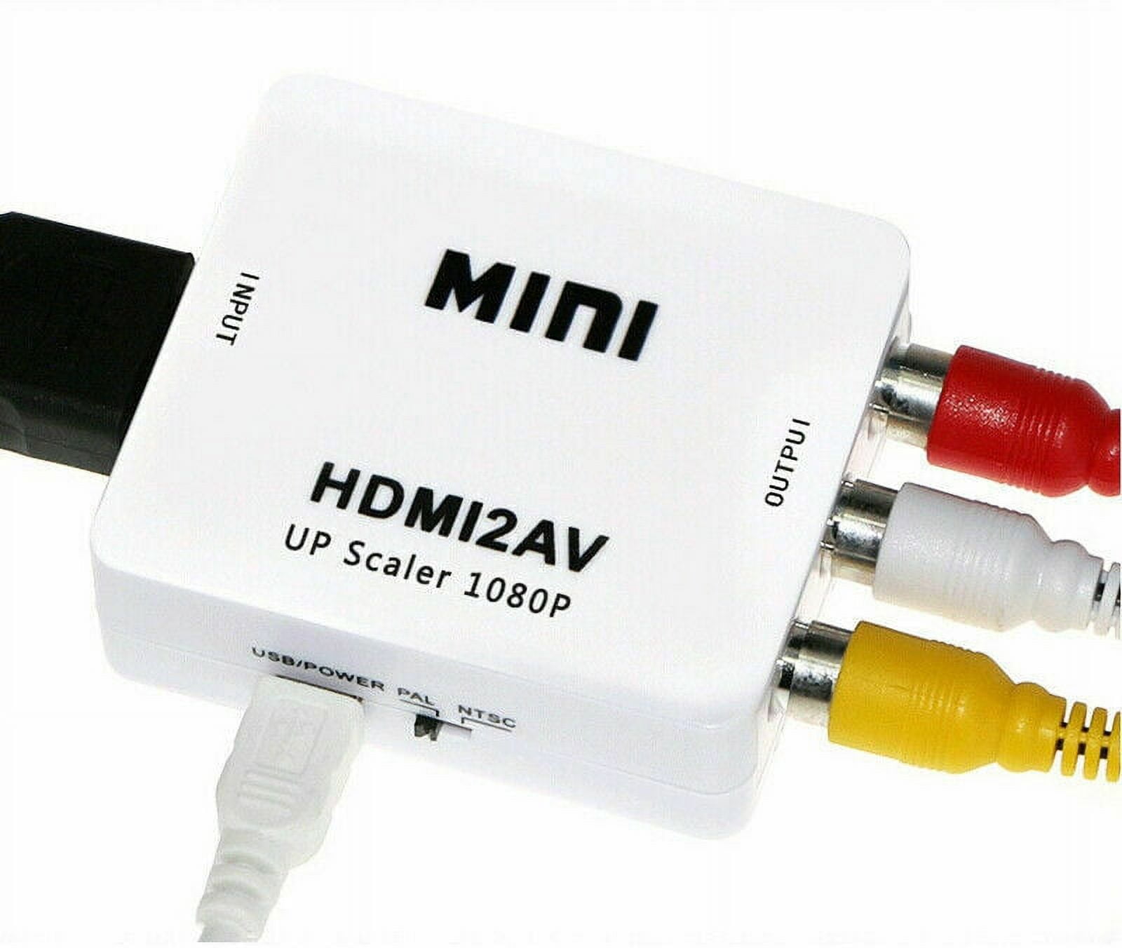 Mini 1080P Composite AV CVBS Adapter Converter HDMI to RCA Audio Video -  Black 