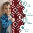thumbnail image 3 of Blackout Kids Curtains,Burgundy and White Wavy Pattern Childrens Insulated Curtains Set Of 2,Bedroom Essentials,Toddler Room Decor 42"x84", 3 of 5