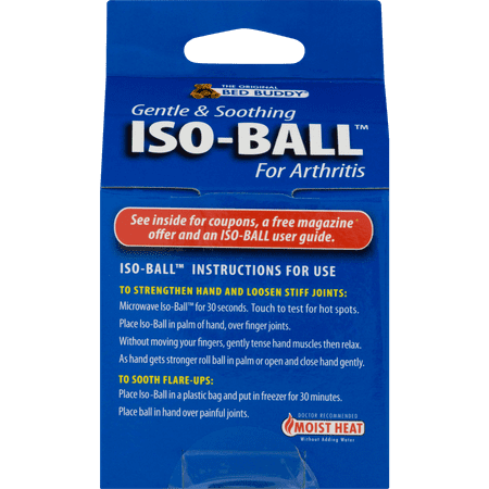 Bed Buddy Iso-Ball, Stress Ball and Grip Trainer with Moist Heat Therapy, Blue