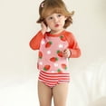 thumbnail image 2 of Younger Tree Girl 3-Piece Rashguard Swimsuit Set Baby Cute Long Sleeve Top Sling Vest Bikini Swim Suits for 18-24 Months, 2 of 8