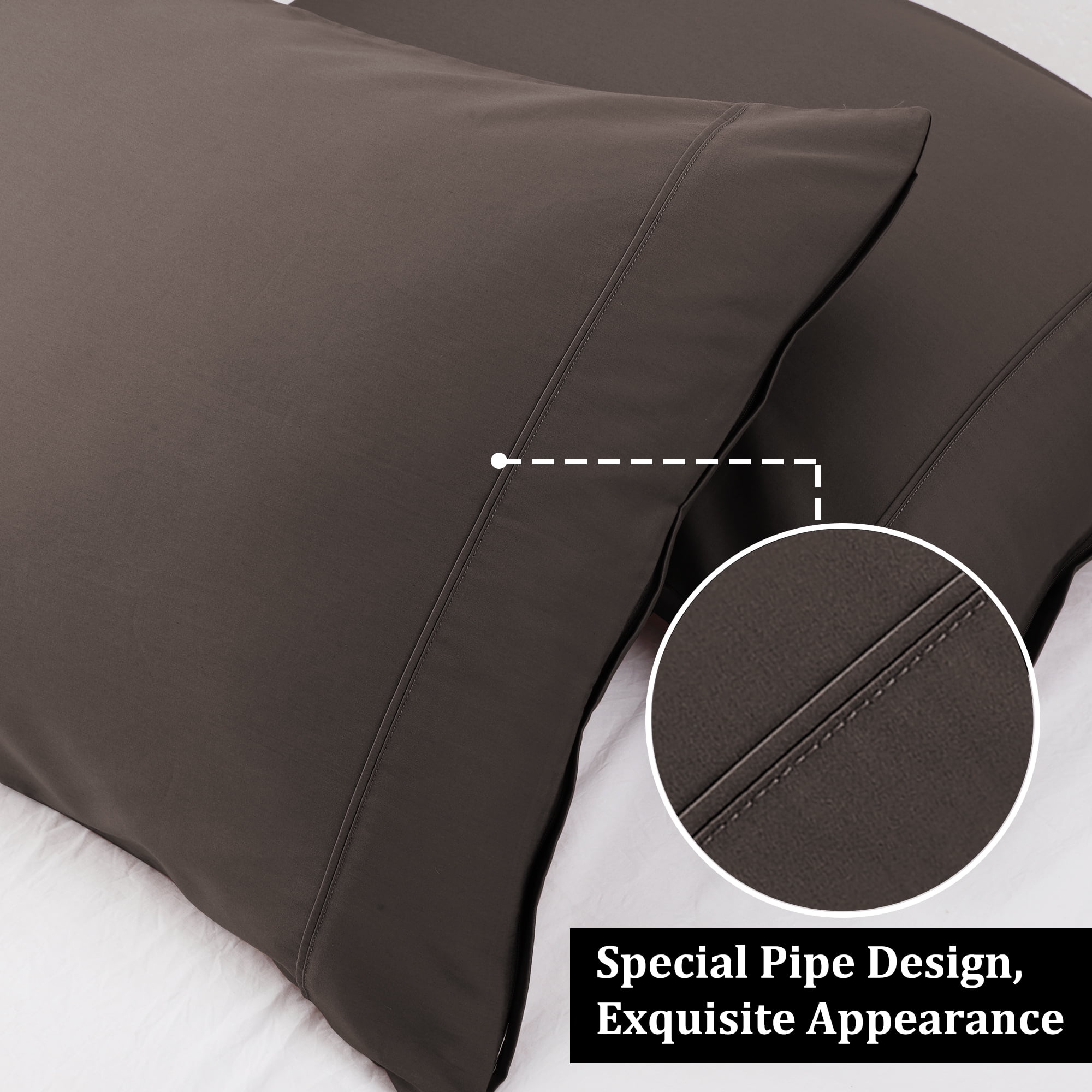 Unique Bargains Cotton Zipper Closure Pillowcase Set of 2 Beaver Standard