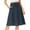 Navy, variant on vigerkar Women Casual Cotton Linen Skirts Frill Tie Waist A-Line Midi Skirt with Pockets Black, XXL
