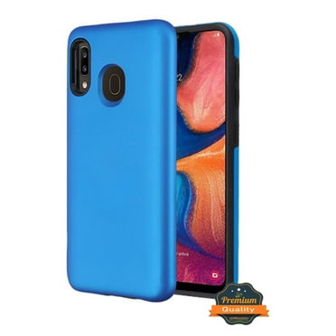 Samsung Galaxy A20 Phone Case Slim Hybrid Armor Shockproof Impact [Shock Absorption] Rubber Dual Layer Rugged Protective Hard PC Bumper Frame & Soft TPU BLUE Cover for Samsung Galaxy A20 /A205