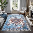 thumbnail image 6 of GLN Rugs Narli - Indoor, Machine Washable Area Rug 3'x5' Turkish Blue Home Carpet, 6 of 8