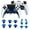 Blue, variant on Metal High/Low Thumbstick Caps Compatible with PlayStation 5 Edge Controller, Paddles & Back Buttons Kit for PS5 Gamepad-Silver