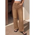 thumbnail image 3 of BTFBM Jeans for Women Summer High Waisted Button Straight Leg Stretchy Cropped Raw Hem Trendy Denim Pants Pockets, 3 of 8