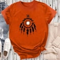 thumbnail image 4 of Dadaria Chemise Orange pour Femmes Manches Courtes T-Shirt Col Rond Attrape-Rêves d'Été Chandail Blouses S, 4 of 5