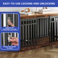 thumbnail image 5 of ModFusion 55" Sliding Door Dog Crate Furniture – Heavy-Duty Metal Frame & Vintage Wood Top, Fits Large Dogs up to 110 lbs, 5 of 9