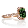 thumbnail image 2 of 1.75 Carat 7x5mm Emerald Cut And Moissanite Diamond Halo Engagement Ring on 10k Rose Gold, 2 of 2
