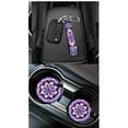 thumbnail image 3 of Uorisanigo Mandala Lotus 15-Pack Car Seat Cover Full Set with Steering Wheel Covers Auto Seat Belt Pad Trash Bin Air Vent Organizer Bag Rear View Mirror Cover Cup Holders Keychain for Most Cars, 3 of 7