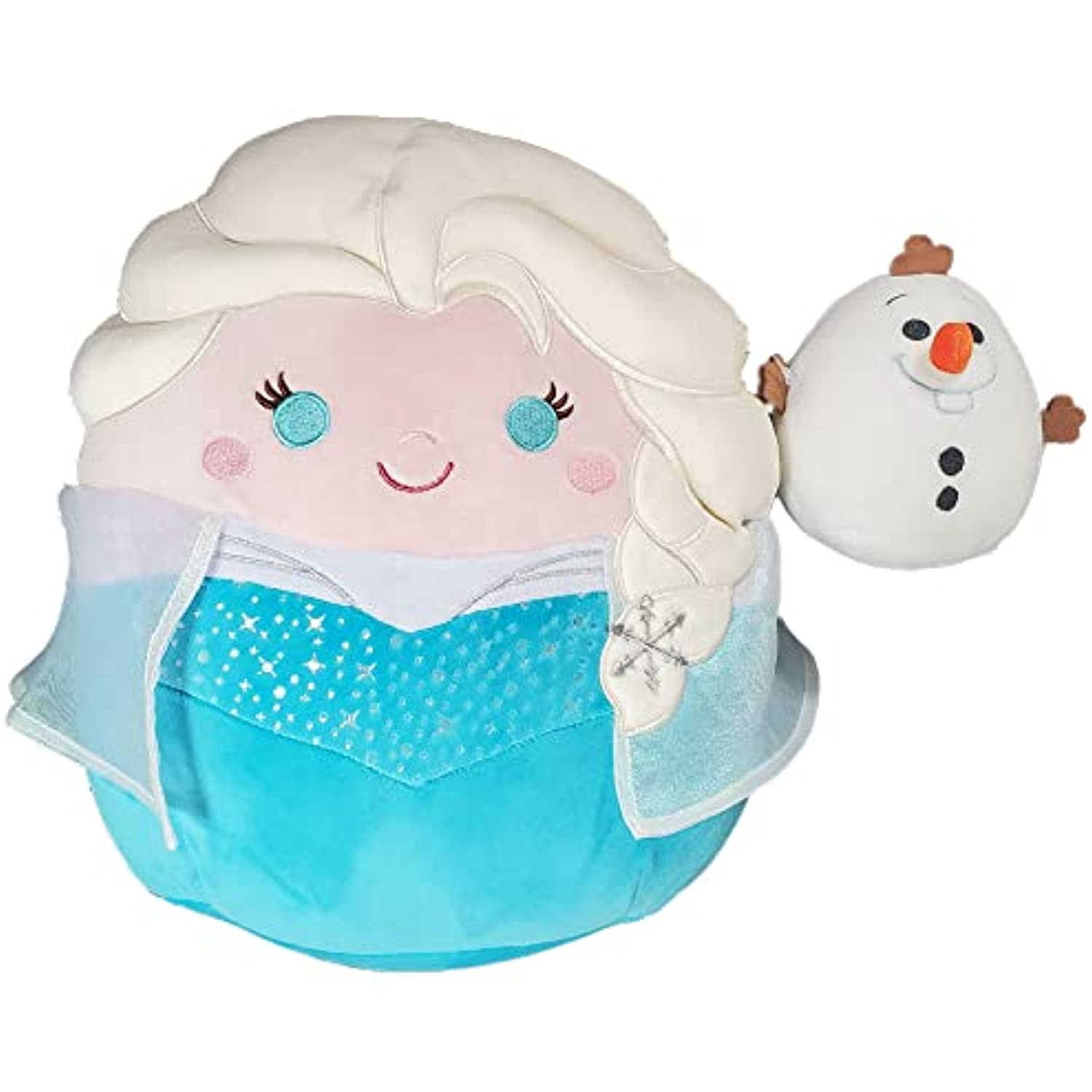 Squishmallow Official Kellytoy Plush 10" Elsa and 3" Olaf Disney