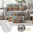 thumbnail image 6 of Funny Cow Fall Outdoor Waterproof Pillow Covers, Thanksgiving Pumpkin Bathtub Teal Gray Wooden Decorative Square Throw Pillowcase Sofa Cushion Sham for Patio/Couch/Chair, 18"x18" 2 Pack, 6 of 8