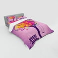 thumbnail image 3 of Tree Duvet Cover Set, Retro Picture of Graffiti Colorful Tree with Circle Patterns Swing Childhood Graphic, Bedding Set with Shams and Fitted Sheet, 3 Sizes, by Ambesonne, 3 of 3