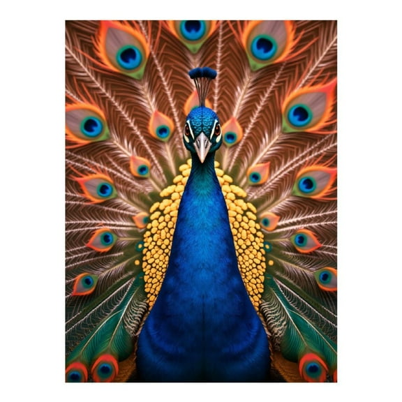 Diamond Art Kits for Adults, Vibrant Peacock Display Feathers 5D Diamond Painting Kits for Adults Beginners, DIY Full Drill Diamond Painting, Gem Art and Crafts 12x16