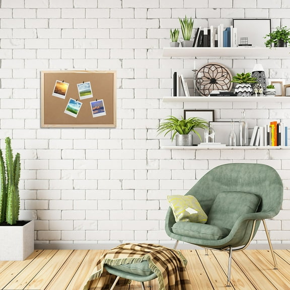 IBASETOY Khaki Cork Board Bulletin Board for Office Use Creative Memo Display and Easy to Use 18x24 inches