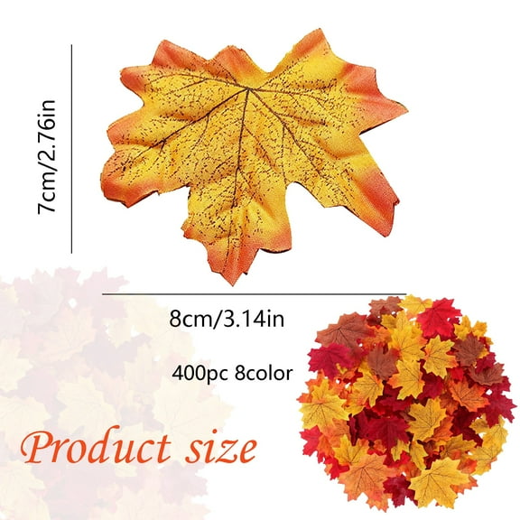 ZXNWN Sales Today Clearance 400 Pcs Artificial Fall Leaves Decoration Fall Leaves for Fall Decor Festival Thanksgiving Table Decorations(8 Colors)