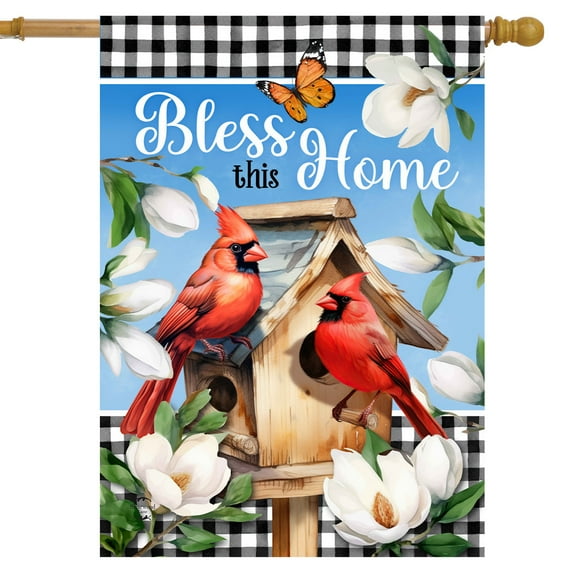 Briarwood Lane Bless This Home Cardinal House Flag