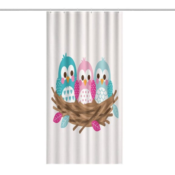 RKSupls Waterproof Shower Curtain, Three Birds In Nest Eggs Polyester Shower Curtain with Hooks for Chic Elegant Home Bathtub Bathroom Decor Washable