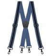 thumbnail image 2 of Buyless Fashion Heavy Duty Suspenders for Men - 48" Adjustable Straps 1 1/2" - X Back with Strong Hooks - 5146-Denim-Black, 2 of 8