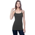 thumbnail image 2 of Essential Basic Women Value Pack Long Camisole Cami - White, Black, D.Khk, Charcoal, Small, 2 of 5