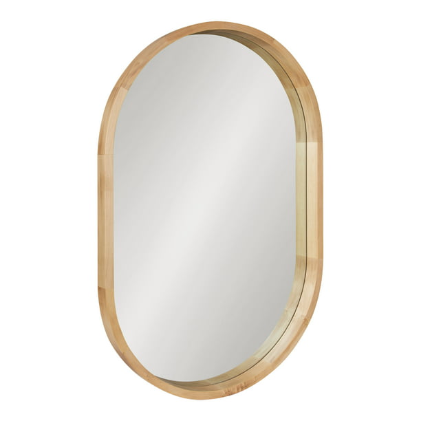 Kate And Laurel Hutton Modern Capsule, W Home 24 Inch Round Wall Mirror In Natural Wood