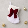 thumbnail image 4 of Mini Christmas Stocking Ornaments Small Velvet Christmas Socks with Bow Xmas Tree Hanging Decor for Holiday Party Home Fireplace Mantel Decoration, Set of 1 Miniature Stocking, 6.7 X 5.5 In, 4 of 8