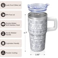 thumbnail image 3 of 20oz elephant Stainless Steel Tumbler with Handle and Straw Insulated Cup Travel Coffee Mug with Lid and Straw Vacuum Insulation Technology Gift for elephant Enthusiasts Women Men, 3 of 6