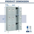 thumbnail image 3 of AUHUP Metal Locker for Employees with Hooks, Industrial Steel Storage Locker for School Gym Home Office Staff, Gray-9 Doors Metal Storage Cabinet, 3 of 9