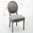 thumbnail image 2 of Miniyam Dining Chair Set of 2, French Style Antique Painting Linen Fabric Back, Drak Gray, 2 of 8