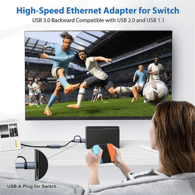 Adaptateur USB 3.0 vers Ethernet avec USB‐C vers LAN Gigabit RJ45, Réseau Filaire 1000 Mbps, Adaptateur Réseau, pour Windows