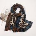 thumbnail image 3 of Bufanda larga de leopardo salvaje para mujer, chal de diseñador de primavera, bufanda marrón de lujo única, chal de moda, chal largo, 3 of 5